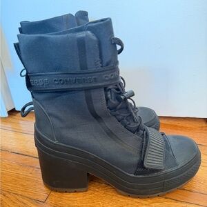 Converse Women's Black Lace-Up Platform Boots